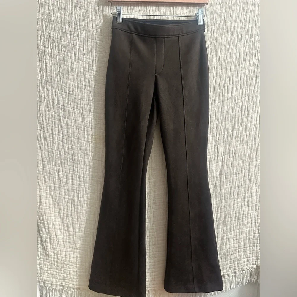Spanx Faux Suede High Rise Flare Pull-on Trousers Sz xs